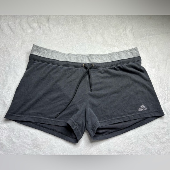adidas Pants - Adidas Charcoal and Black Athletic Shorts